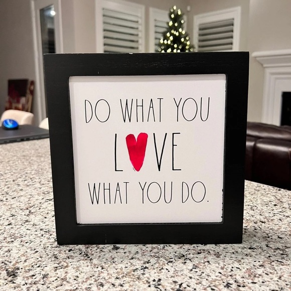 Rae Dunn Wood Sign DO WHAT YOU L♥️VE WHAT YOU DO - Picture 5 of 12